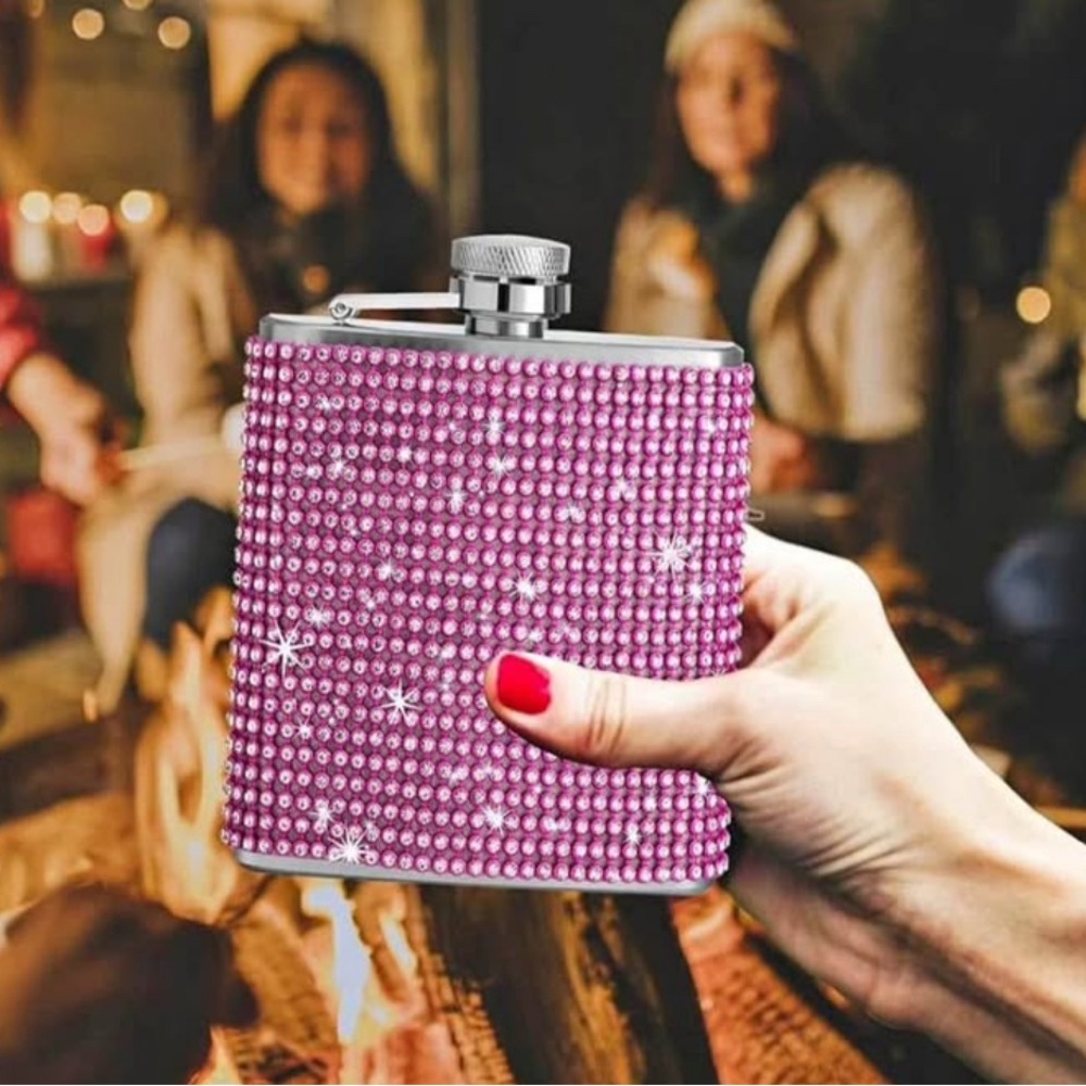 Pink Rhinestone Flask - Picture 2 of 2